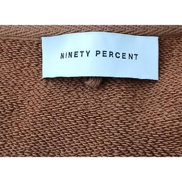 Ninety percent womens xl oversized 100% organic cotton sweatshirt rust brown - Picture 7 of 10